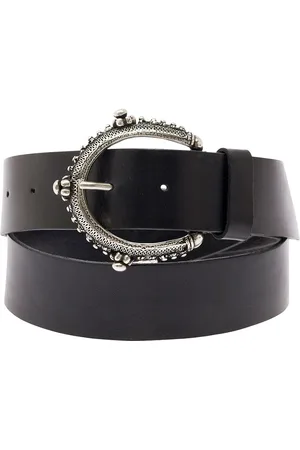 PAROSH Belt With Circle Buckle In Leather Woman