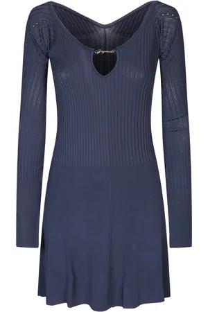 Jacquemus Long Sleeve Scalloped Mini Dress