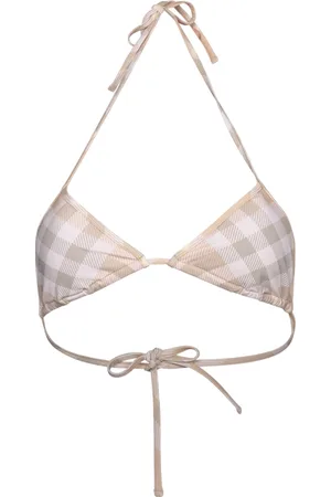 Burberry Checked Halterneck Triangle Bikini Top