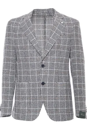 L.B.M. 1911 L. B.M. 1911 Plaid Patterned Blazer