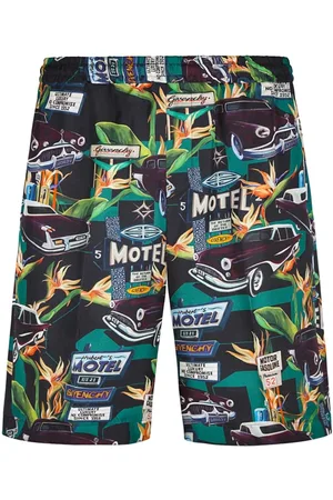 Givenchy Motel Print Silk Shorts