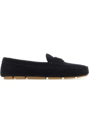 Prada Dark Blue Suede Loafers