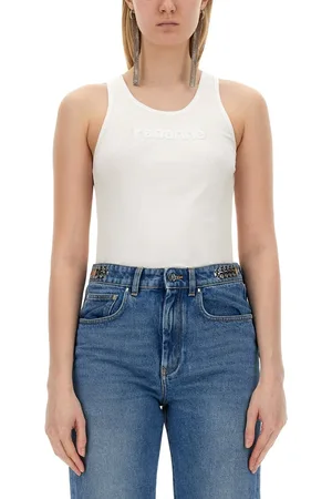 Paco rabanne Logo Flocked Tank Top