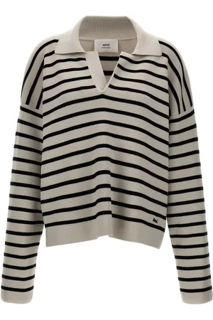 Ami Striped Polo Sweater