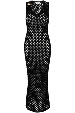 BLUMARINE Open Knit Work Long Dress In Cotton Woman