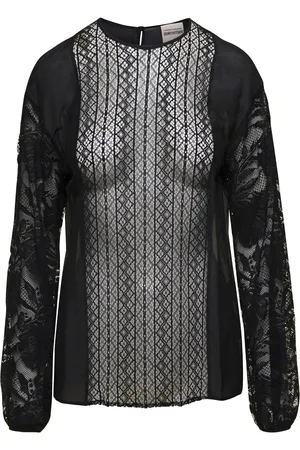 SEMICOUTURE Crew Neck Blouse In Silk And Cotton Woman