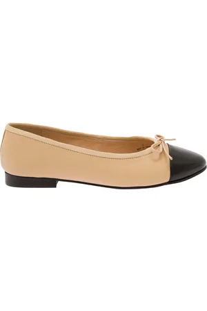 Jeffrey Campbell Ballet Flats With Contrasting Toe And Bow In Leather Woman