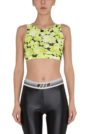 Msgm Floral Print Cropped Top