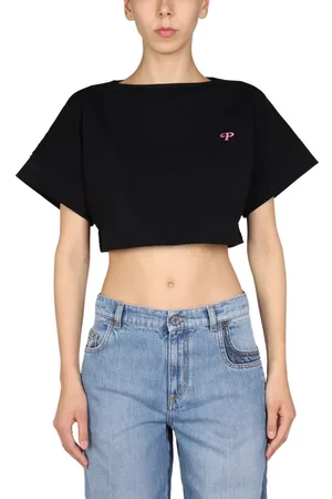 Serafini Cropped Logo Print T-shirt