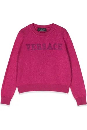VERSACE Crew Neck Pullover With Embroidered Logo