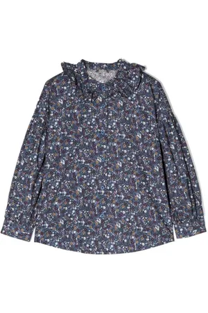 Il gufo M/l Shirt Flowers And Ruffle Collar