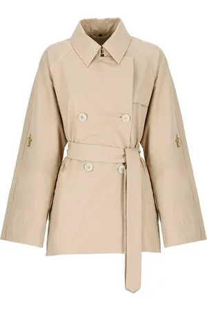 FAY Double-breasted Short Trench Coat In Cotton Twill