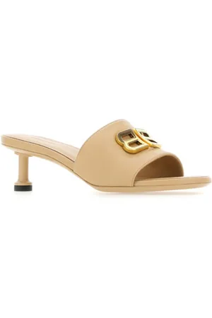 Balenciaga Bb Logo Plaque Heeled Mules