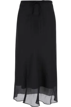 DUNST Double-layer Long Skirt In Viscose Blend Woman