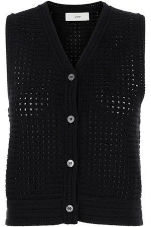 DUNST Knit Vest With Buttons In Cotton Woman