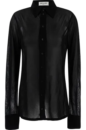 Saint Laurent Shirt With Transparent Effect In Jersey Crepe Woman
