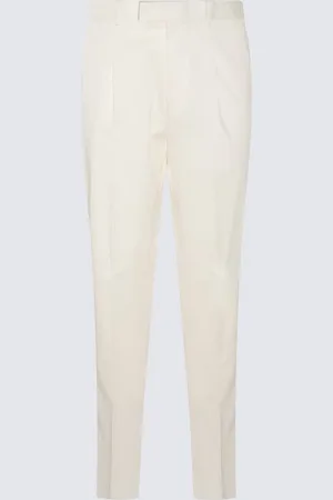 Ermenegildo Zegna White Cotton Blend Trousers