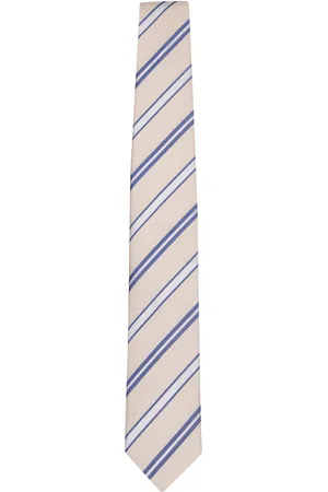LARDINI Cream/blue Regimental Tie