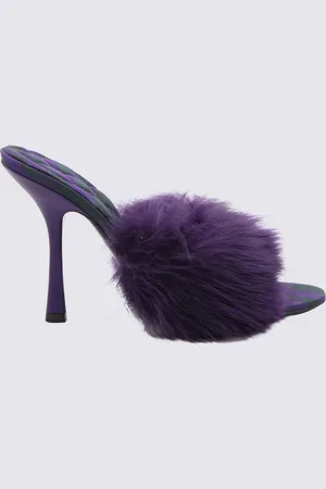 Burberry Ribbon Shearling Minnie Mules