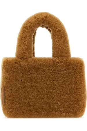 Amina Muaddi Camel Shearling Amini Giuly Handbag
