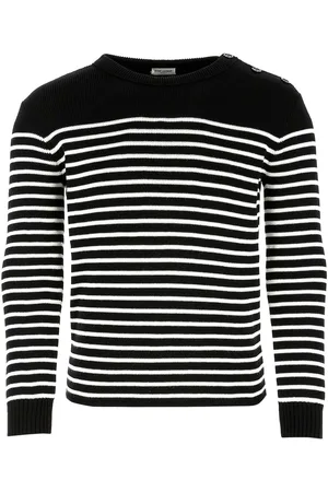 Saint Laurent Embroidered Cotton Blend Sweater