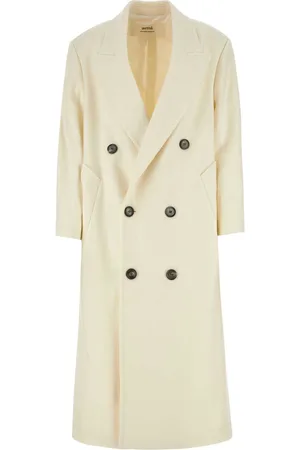 Ami Ivory Wool Blend Oversize Coat