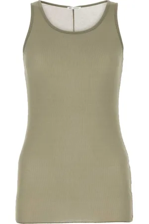 Ami Dove Grey Viscose Blend Tank Top