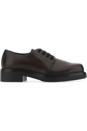 Prada Aubergine Leather Lace-up Shoes