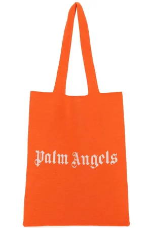 Palm Angels Orange Wool Blend Shopping Bag