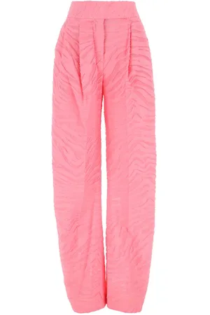 The Attico Pink Cotton Blend Wide-leg Gary Pant