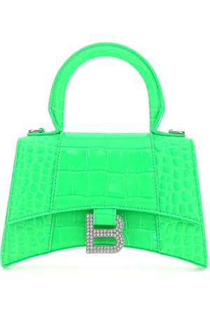 Balenciaga Fluo Green Leather Hourglass Xs Handbag