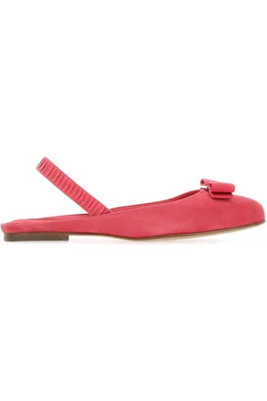 Salvatore Ferragamo Fuchsia Suede Vara Bow Ballerinas