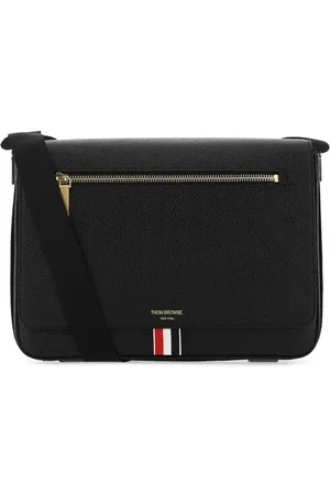 Thom Browne Black Leather Crossbody Bag