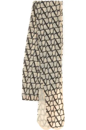 VALENTINO GARAVANI Embroidered Toile Iconographe Tulle Strass Jersey Collant