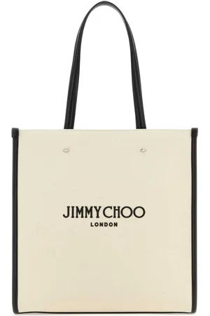 Jimmy Choo Ivory Canvas N/s Tote M Shopping Bag