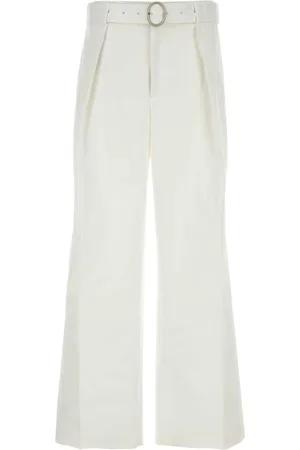 Jil Sander White Cotton Wide-leg Pant