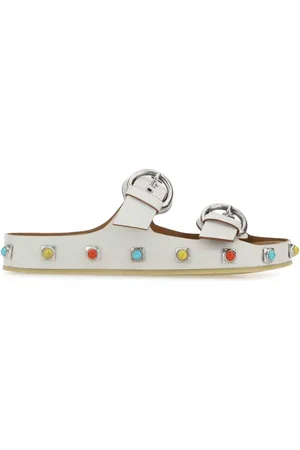 Etro Chalk Leather Crown Me Slippers
