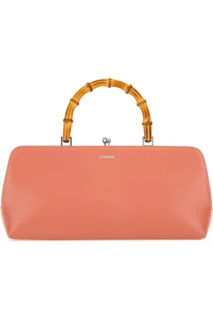 Jil Sander Salmon Leather Small Goji Bamboo Handbag