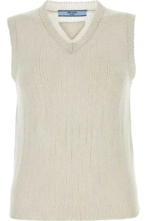 Prada Chalk Cashmere Vest