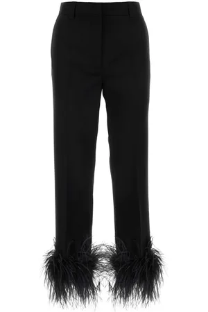 Miu Miu Black Stretch Grain De Poudre Pant