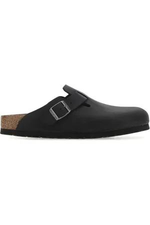 Birkenstock Slate Leather Boston Slippers