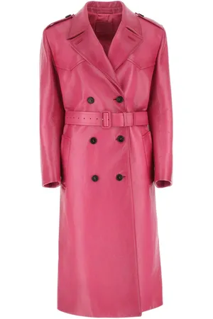 Prada Fuchsia Leather Coat