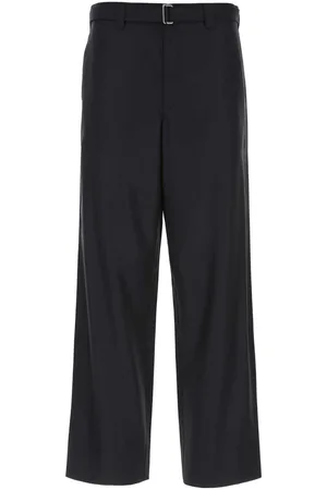 Prada Midnight Blue Wool Wide-leg Pant