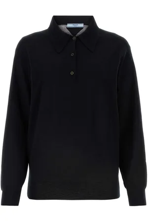 Prada Black Cashmere Polo Shirt