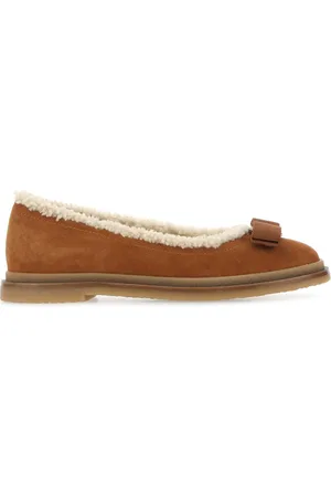 Salvatore Ferragamo Caramel Suede Ballerinas