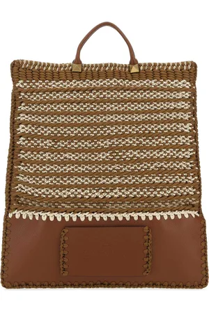 VALENTINO GARAVANI Multicolor Crochet And Leather Shopping Bag