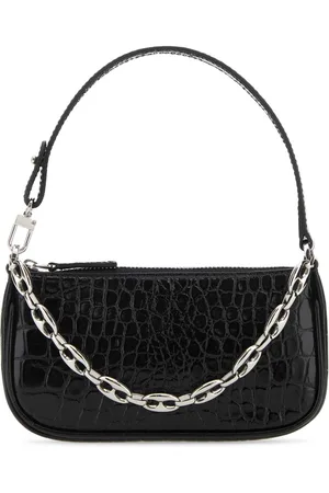 By Far Black Leather Mini Rachel Handbag