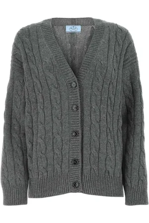 Prada Grey Cashmere Oversize Cardigan