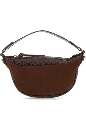 By Far Brown Leather Mini Ami Handbag
