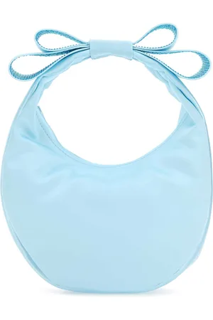 Mach & Mach Pastel Light-blue Satin Small Cadeau Handbag